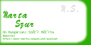 marta szur business card